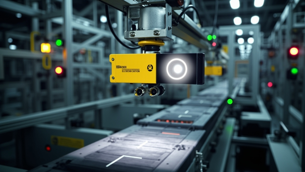 Cognex vision system in an industrial setting, highlighting precision and reliability in manufacturing.