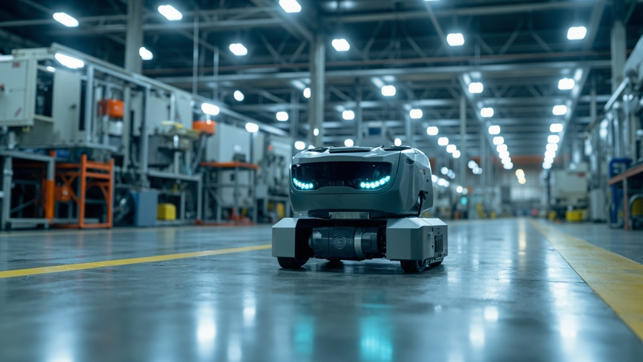Robot móvil autónomo en una planta manufacturera