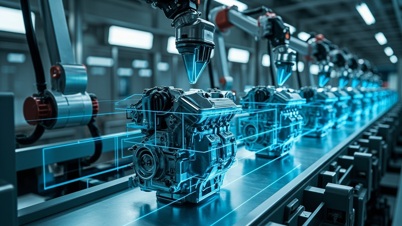 Automotive assembly line with piece detection sensors and vision systems
