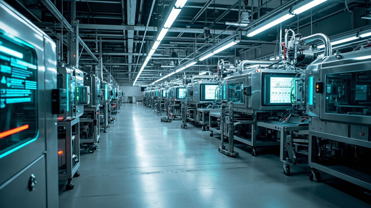 a manufacturing facility with newer machines and components